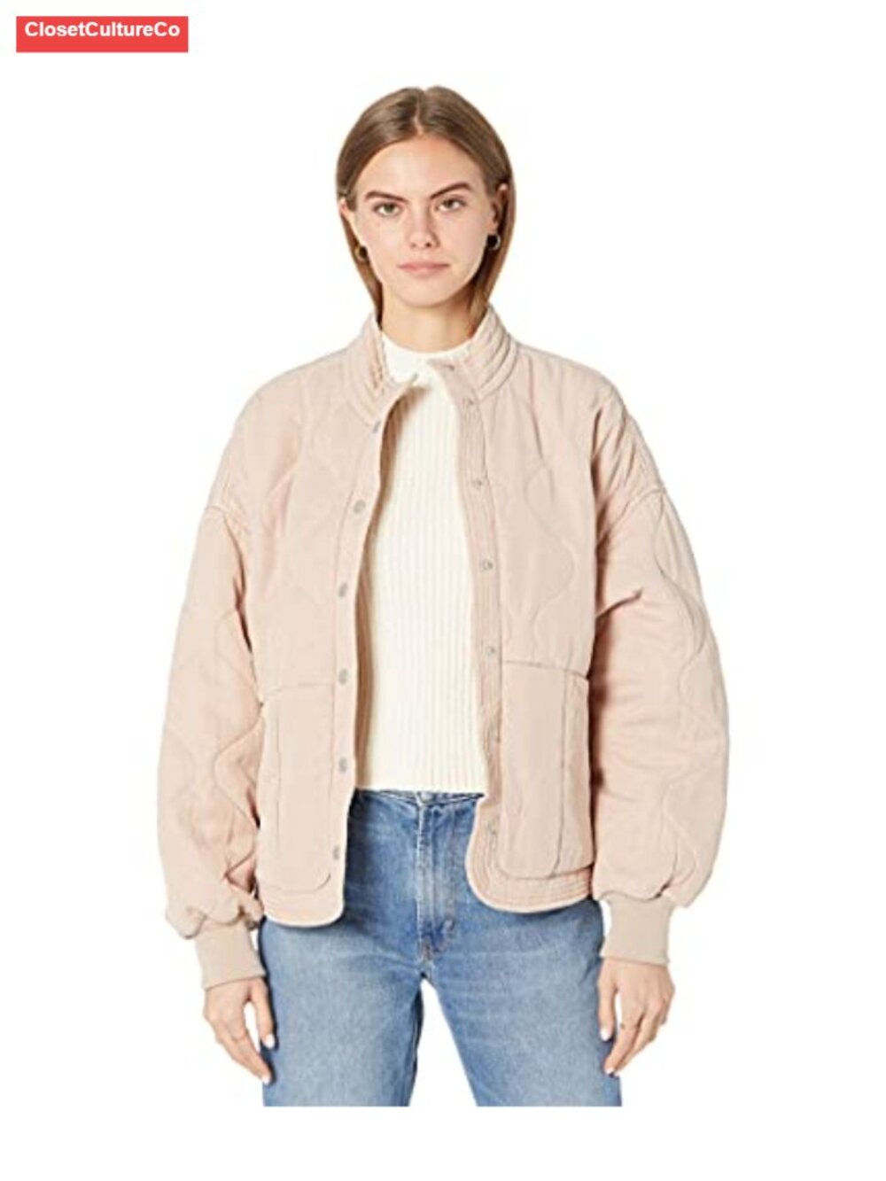 Blank NYC Drop Shoulder Quilted Jacket Lightweight Tencel
